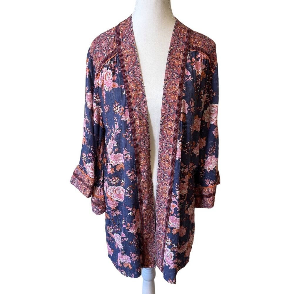 Matilda Jane Women Just Imagine Olivia Floral Print Kimono M Boho Beach Festival